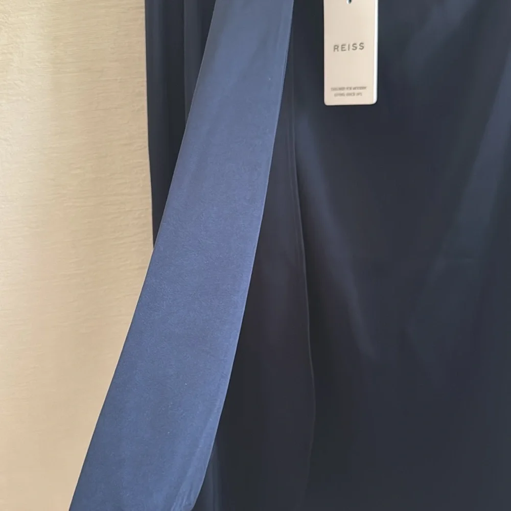 Reiss Black Asymmetrical Midi Pencil Skirt - Picture 3 of 7